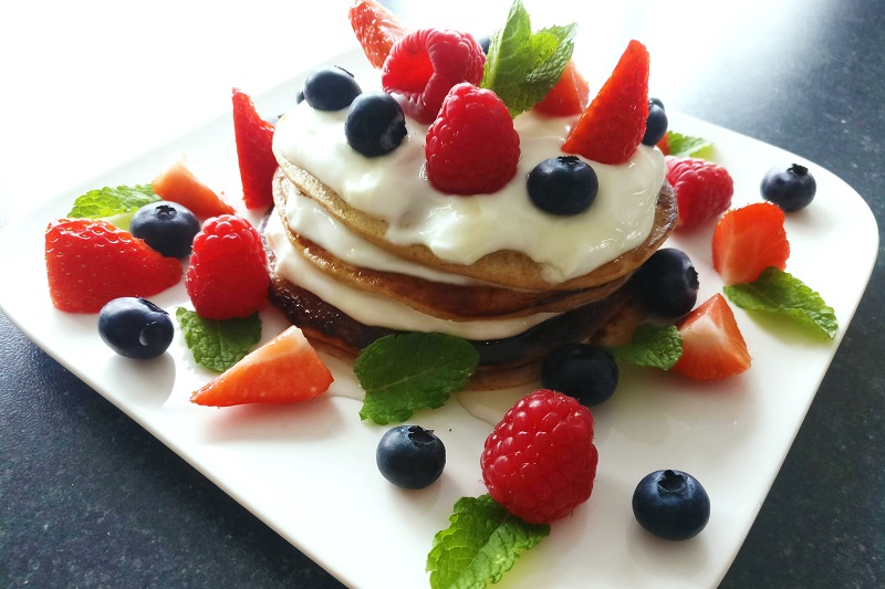 Havermoutpannenkoekjes met mascarpone en vers fruit