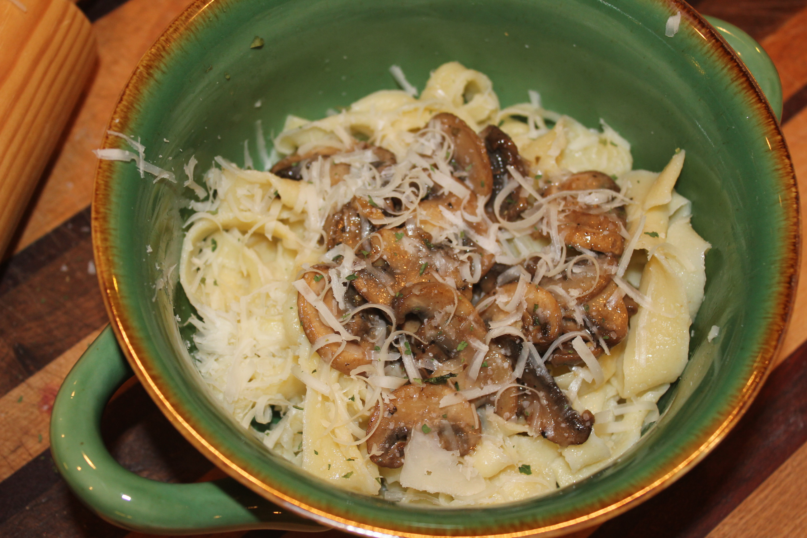 Pasta met champignons en knoflook